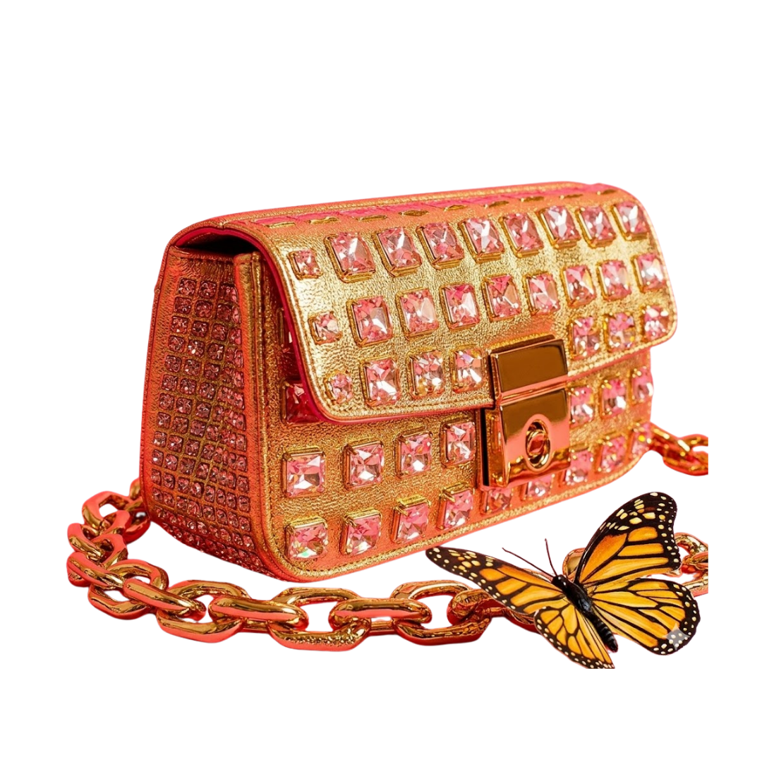 Pink Crystal Crossbody